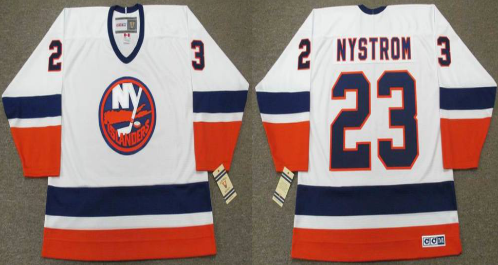 2019 Men New York Islanders #23 Nystrom white CCM NHL jersey->new york islanders->NHL Jersey